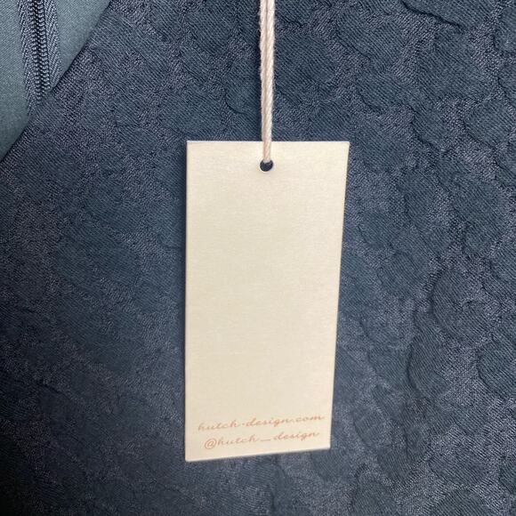 ANTHROPOLOGIE HUTCH DRESS S BLACK TEXTURED LONG SLEEVE MINI BELTED FIT & FLARE - Picture 6 of 10